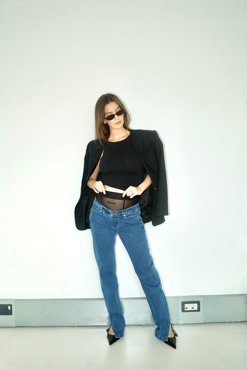 Sheer-Boxer Maternity Jean