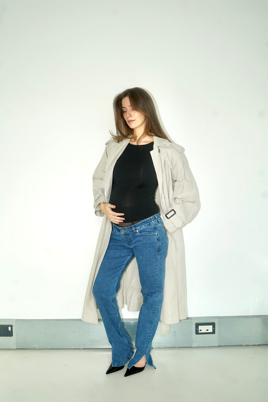 Sheer-Boxer Maternity Jean
