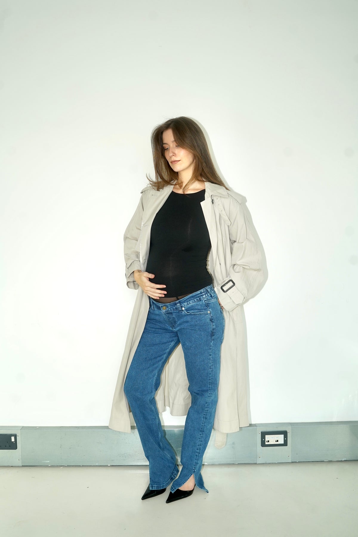 Sheer-Boxer Maternity Jean