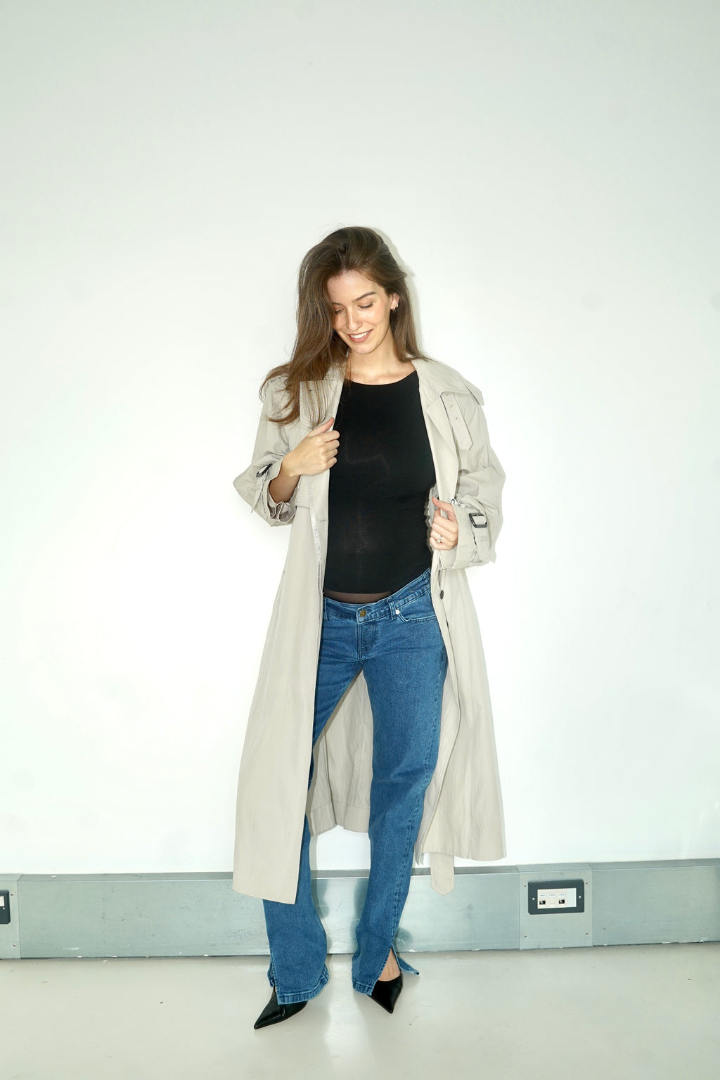 Sheer-Boxer Maternity Jean